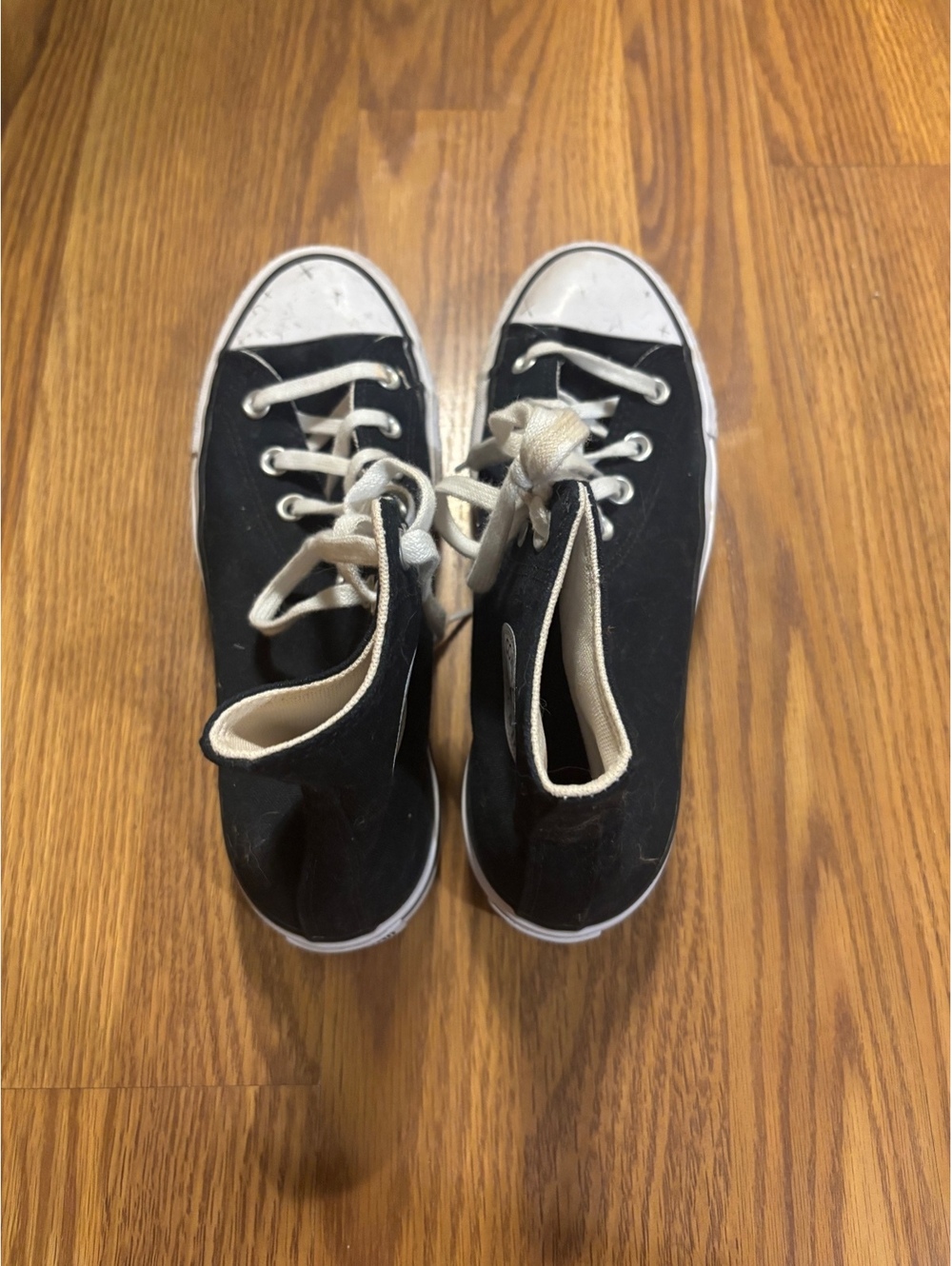 Black Converse All Star Platform Sneakers- Size 8 - Picture 4 of 8